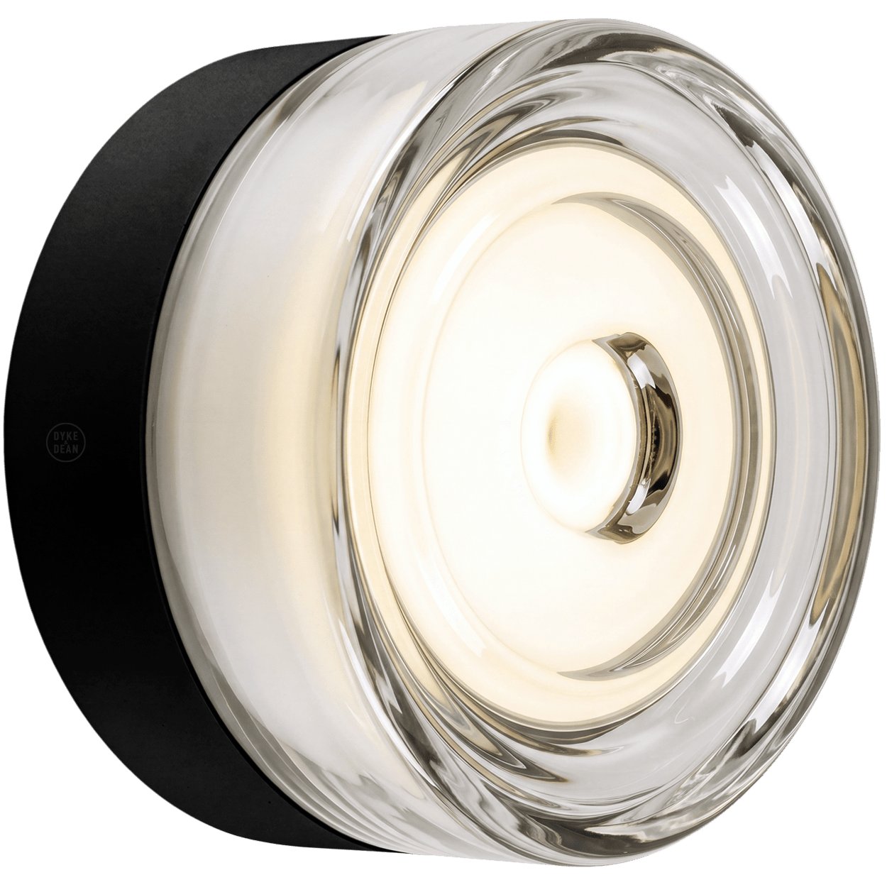 ROUND WATERPROOF BLACK WALL CEILING SCONCE CLEAR LIGHT - DYKE & DEAN