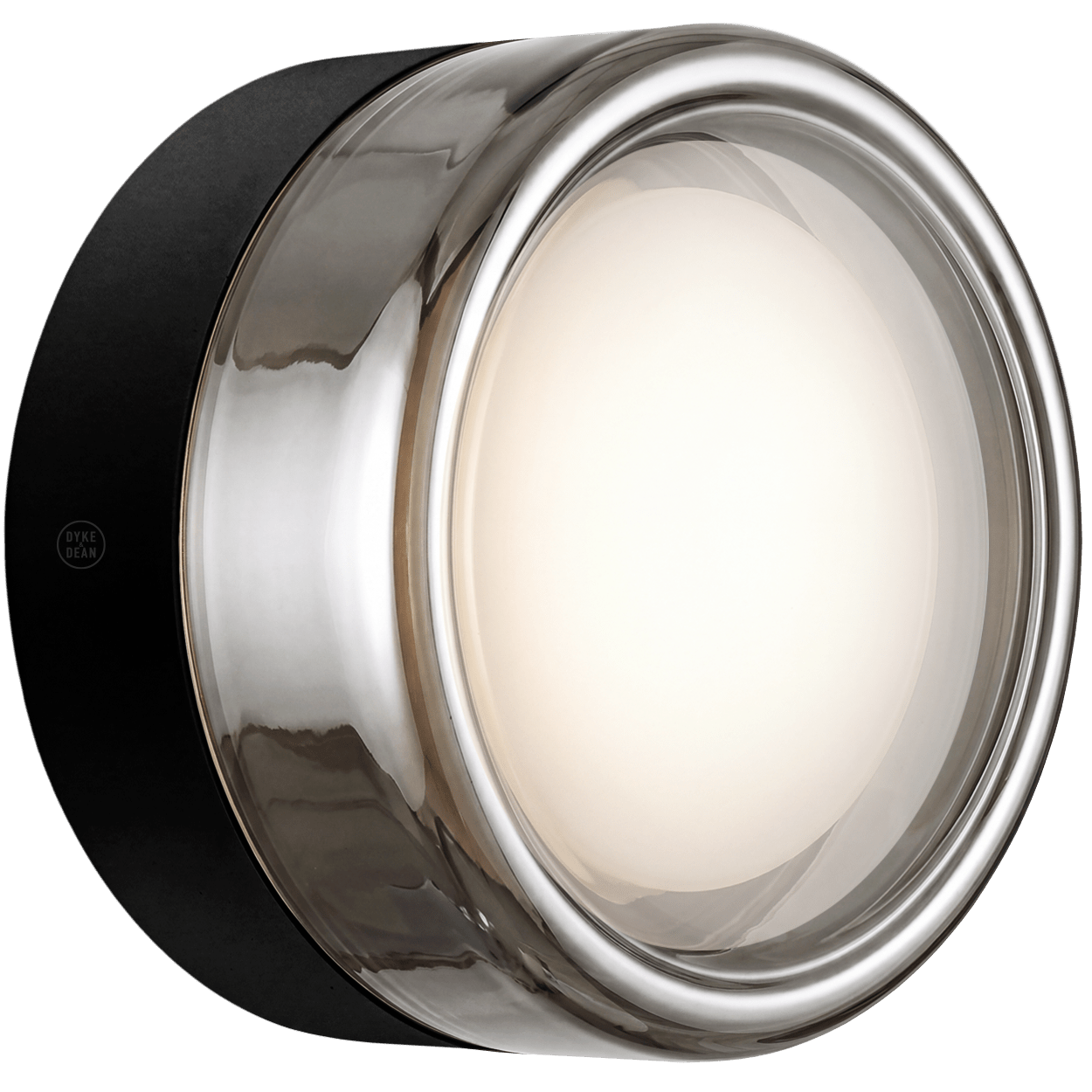ROUND WATERPROOF BLACK WALL CEILING SCONCE SMOKE LIGHT - DYKE & DEAN