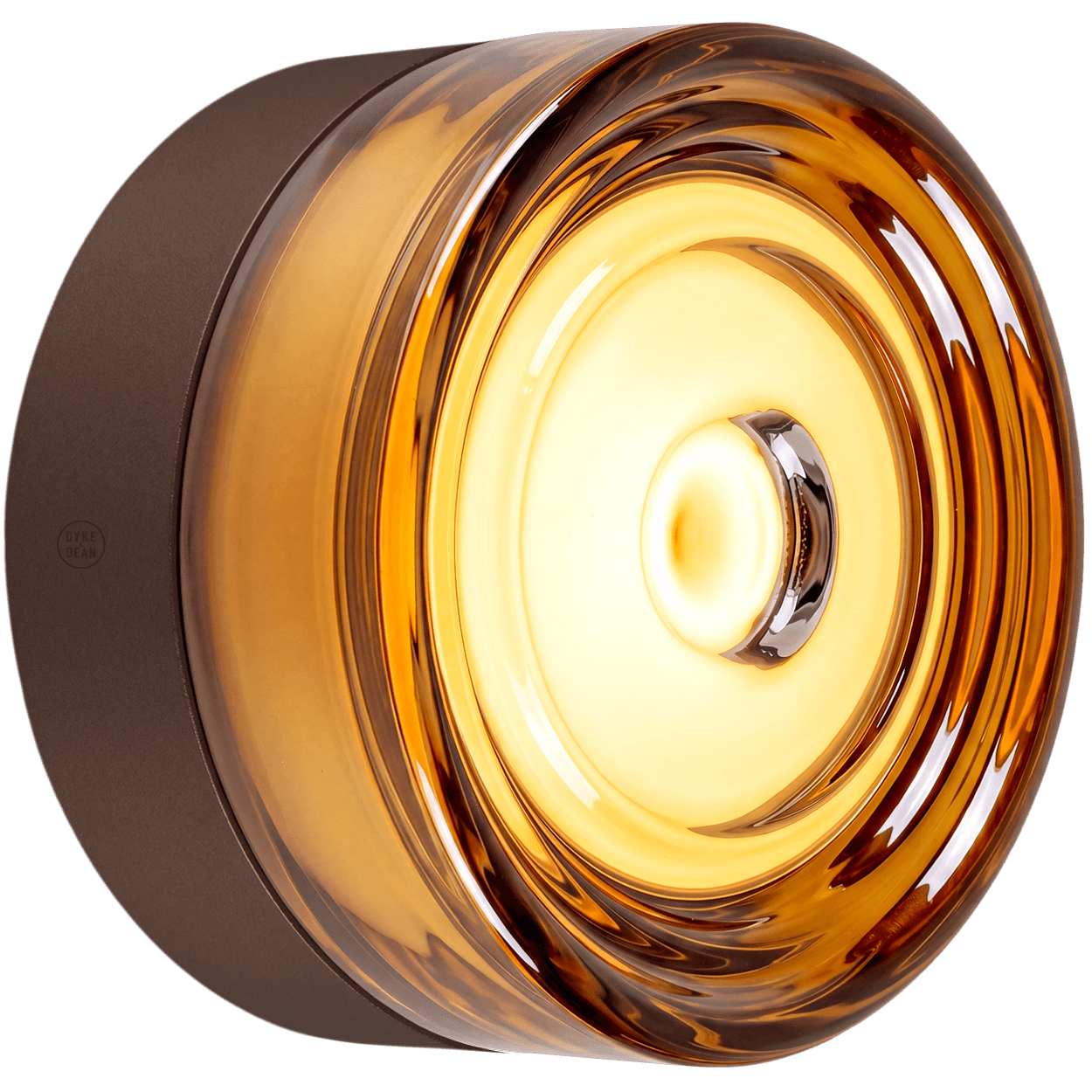 ROUND WATERPROOF BRONZE WALL CEILING SCONCE AMBER LIGHT - DYKE & DEAN