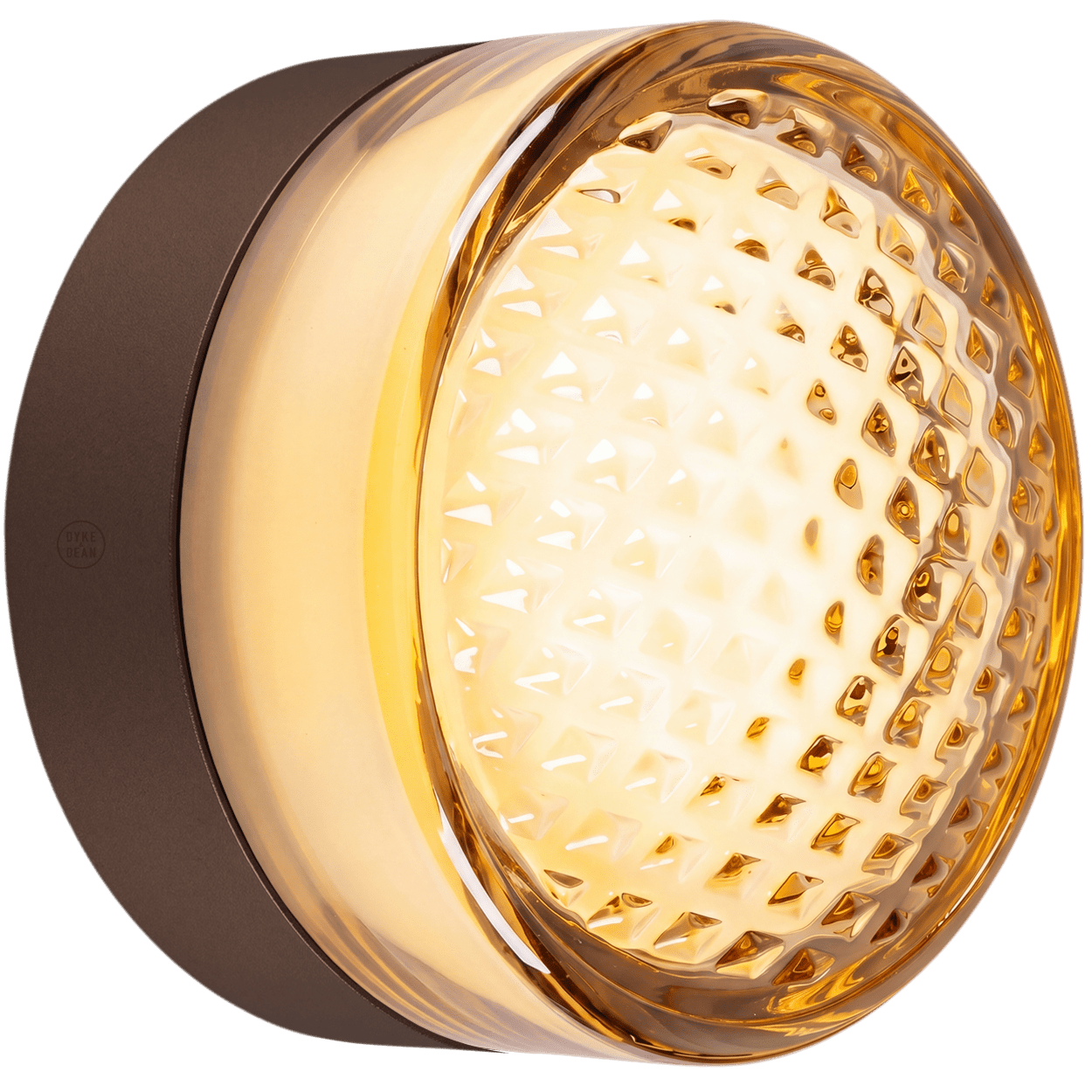 ROUND WATERPROOF BRONZE WALL CEILING SCONCE AMBER LIGHT - DYKE & DEAN