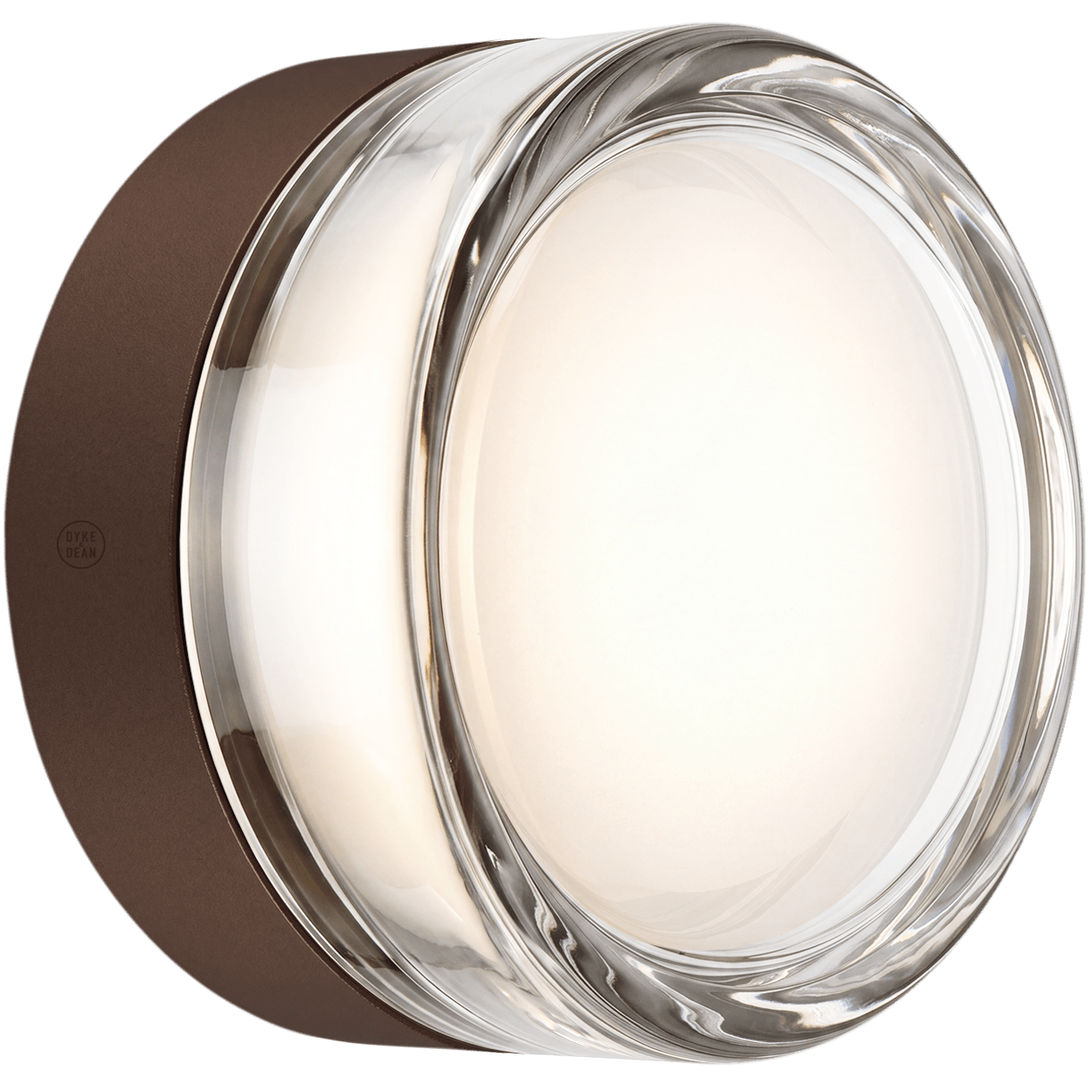 ROUND WATERPROOF BRONZE WALL CEILING SCONCE CLEAR LIGHT - DYKE & DEAN