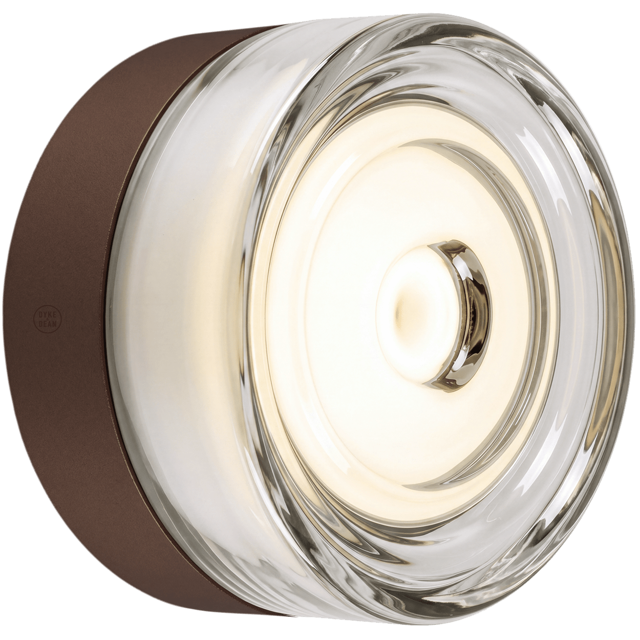 ROUND WATERPROOF BRONZE WALL CEILING SCONCE CLEAR LIGHT - DYKE & DEAN