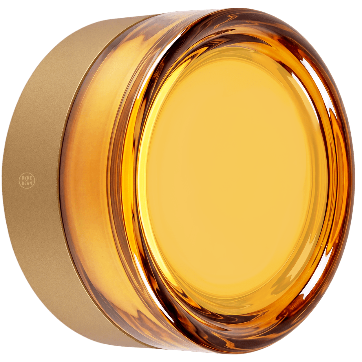 ROUND WATERPROOF GOLD WALL CEILING SCONCE AMBER LIGHT - DYKE & DEAN