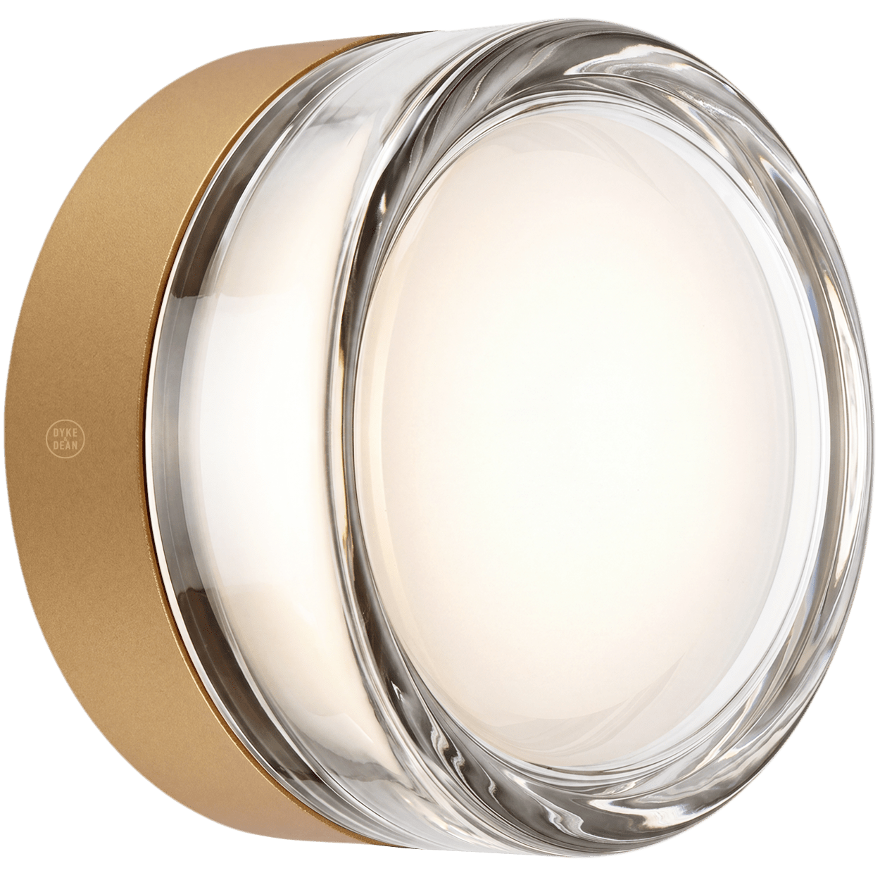 ROUND WATERPROOF GOLD WALL CEILING SCONCE CLEAR LIGHT - DYKE & DEAN