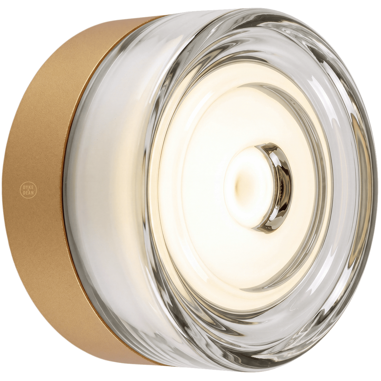 ROUND WATERPROOF GOLD WALL CEILING SCONCE CLEAR LIGHT - DYKE & DEAN