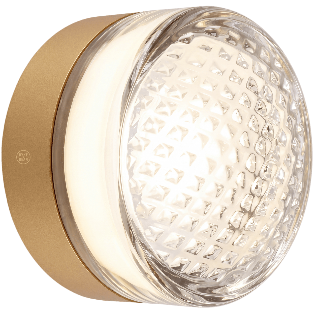 ROUND WATERPROOF GOLD WALL CEILING SCONCE CLEAR LIGHT - DYKE & DEAN