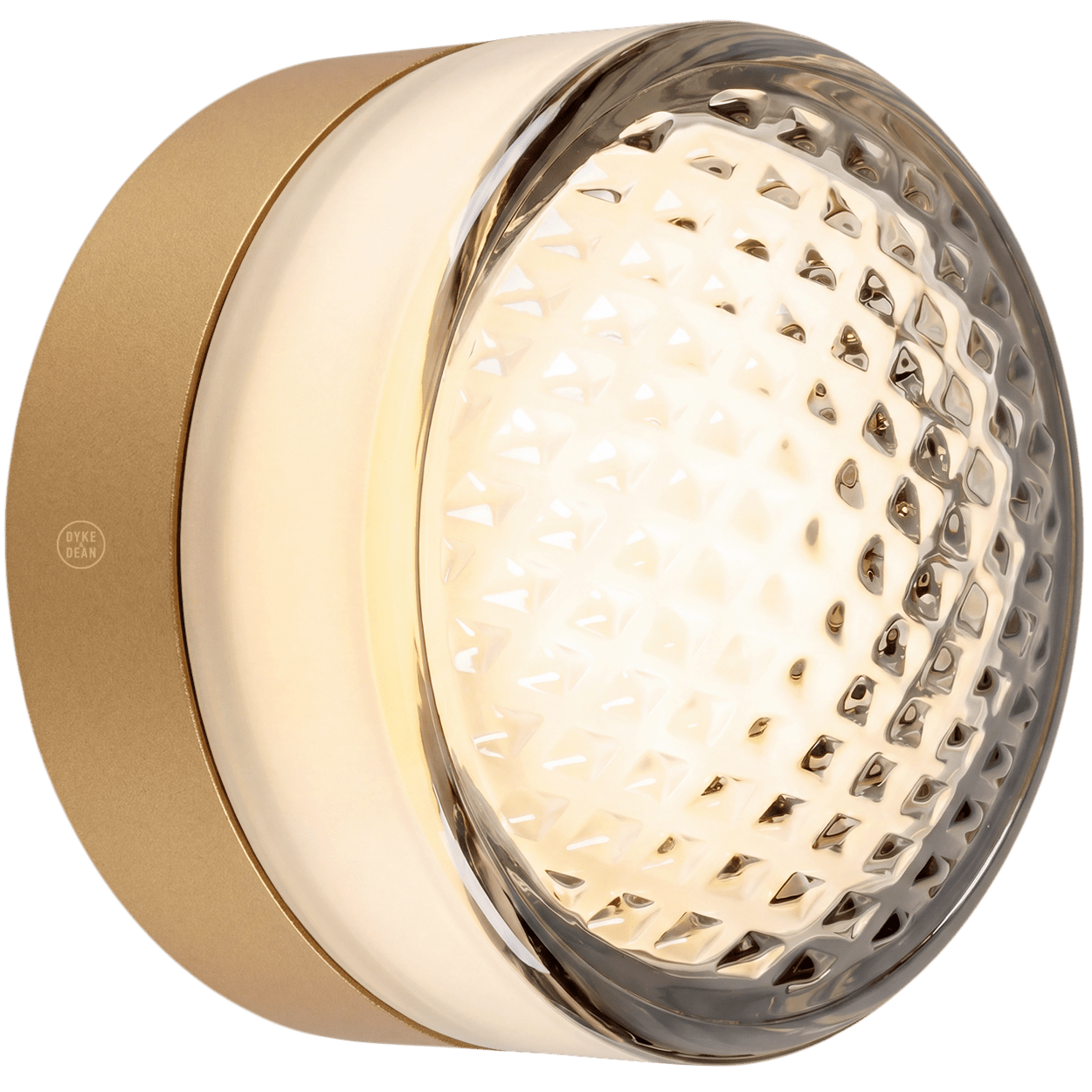 ROUND WATERPROOF GOLD WALL CEILING SCONCE SMOKE LIGHT - DYKE & DEAN