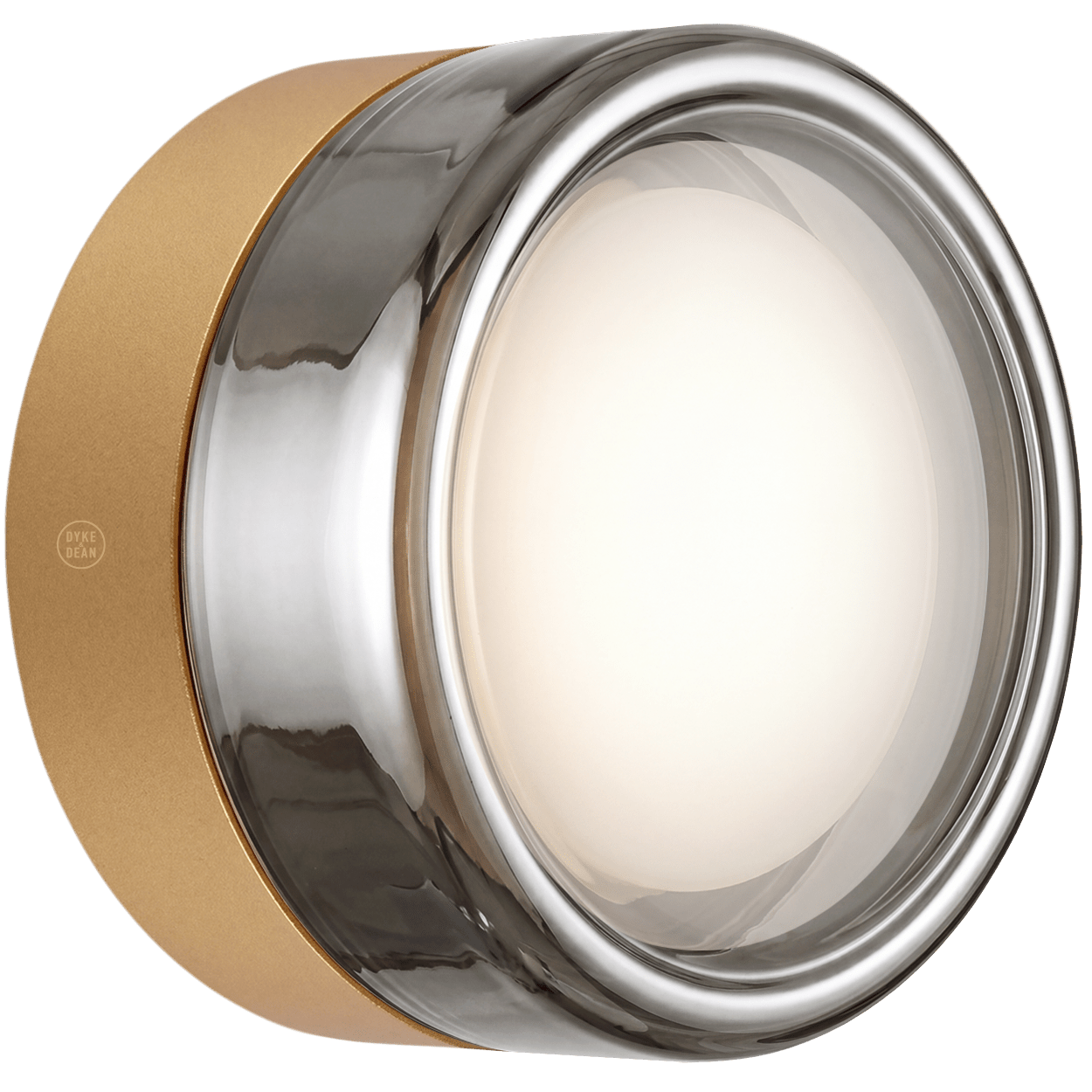 ROUND WATERPROOF GOLD WALL CEILING SCONCE SMOKE LIGHT - DYKE & DEAN