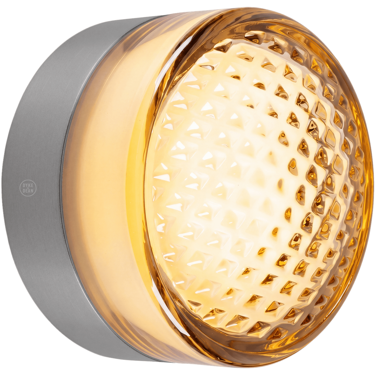 ROUND WATERPROOF NICKEL WALL CEILING SCONCE AMBER LIGHT - DYKE & DEAN