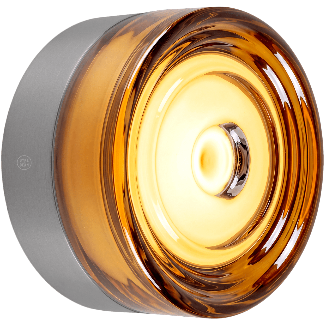 ROUND WATERPROOF NICKEL WALL CEILING SCONCE AMBER LIGHT - DYKE & DEAN