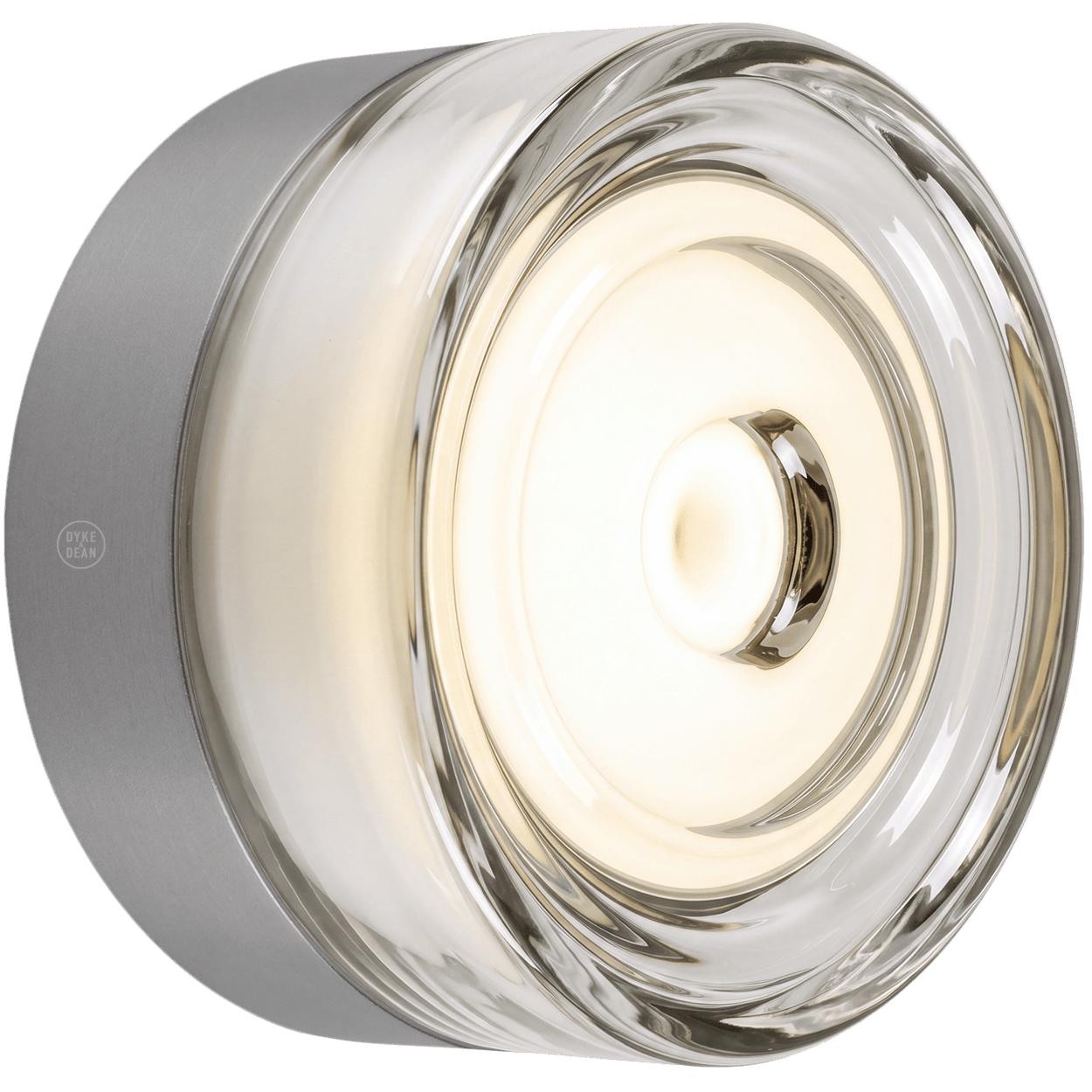 ROUND WATERPROOF NICKEL WALL CEILING SCONCE CLEAR LIGHT - DYKE & DEAN