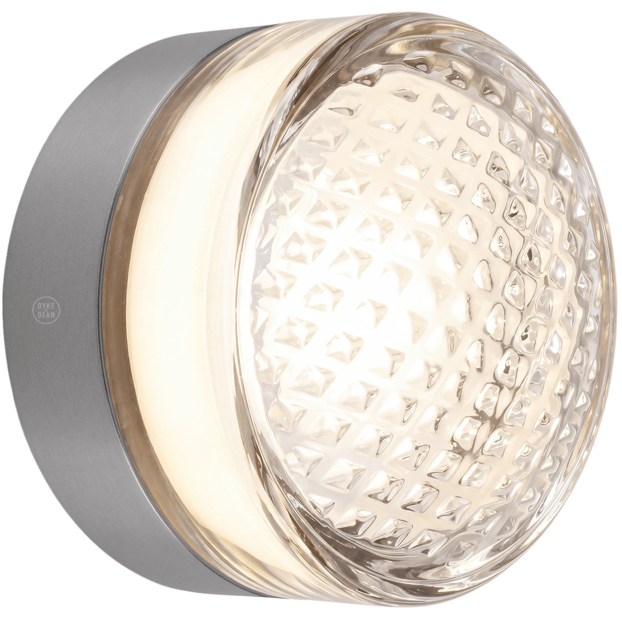 ROUND WATERPROOF NICKEL WALL CEILING SCONCE CLEAR LIGHT - DYKE & DEAN