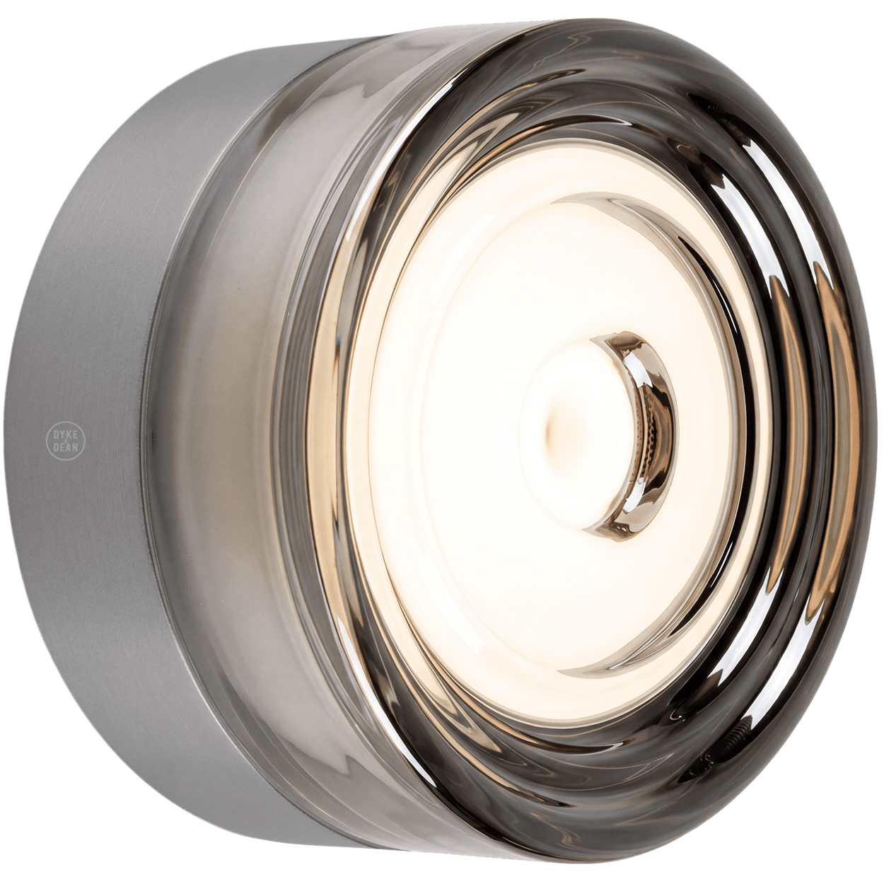 ROUND WATERPROOF NICKEL WALL CEILING SCONCE SMOKE LIGHT - DYKE & DEAN