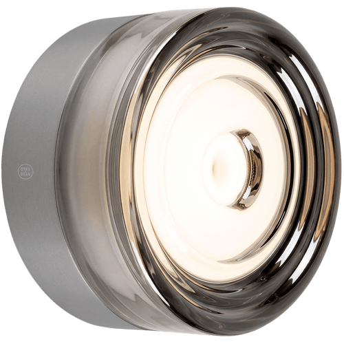 ROUND WATERPROOF NICKEL WALL CEILING SCONCE SMOKE LIGHT - DYKE & DEAN