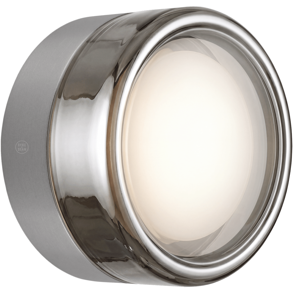 ROUND WATERPROOF NICKEL WALL CEILING SCONCE SMOKE LIGHT - DYKE & DEAN