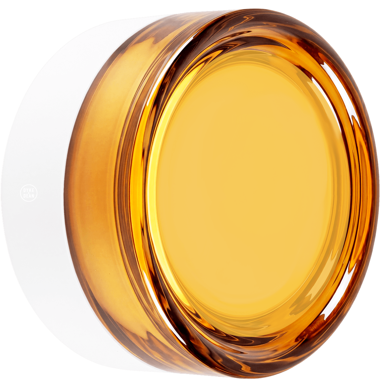 ROUND WATERPROOF WHITE WALL CEILING SCONCE AMBER GLASS LIGHT - DYKE & DEAN