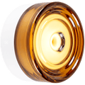 ROUND WATERPROOF WHITE WALL CEILING SCONCE AMBER GLASS LIGHT - DYKE & DEAN