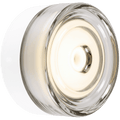 ROUND WATERPROOF WHITE WALL CEILING SCONCE CLEAR GLASS LIGHT - DYKE & DEAN