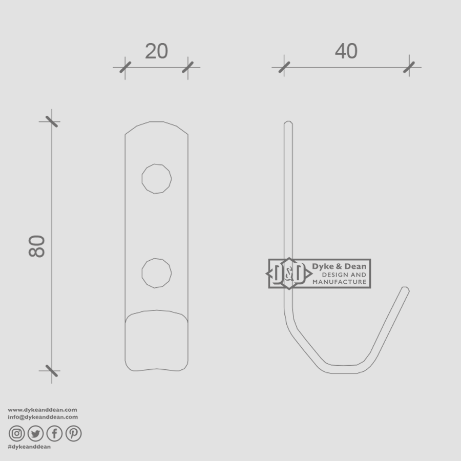 SCHOOL SINGLE WALL HOOK - DYKE & DEAN