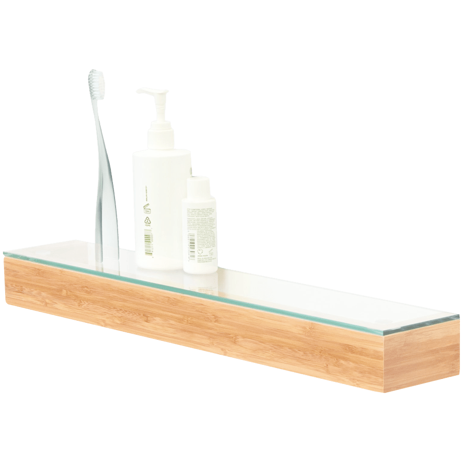 SLIMLINE SHELF WITH GLASS TOP IN BAMBOO - DYKE & DEAN