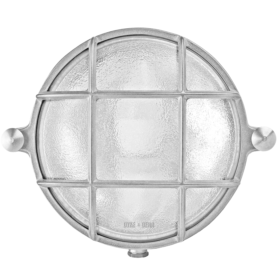SMALL ROUND NICKEL BULKHEAD LAMP - DYKE & DEAN
