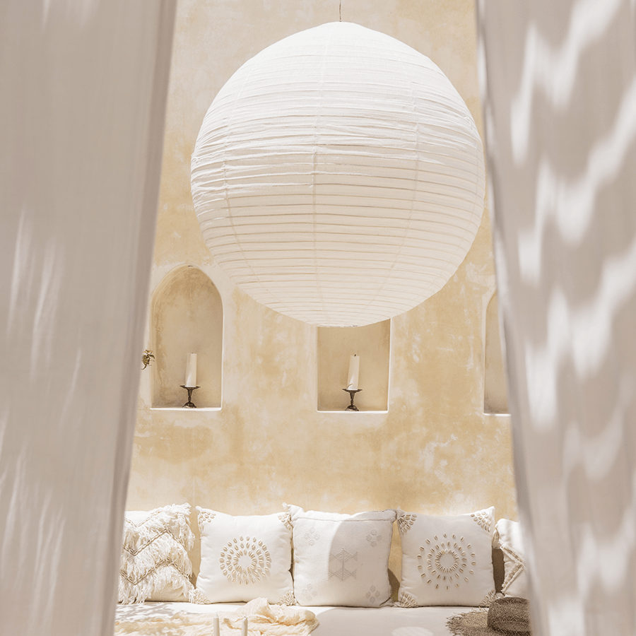SPHERE LINEN LIGHT SHADE 100CM - DYKE & DEAN