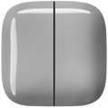 SQUARE PORCELAIN WALL DOUBLE ROCKER LIGHT SWITCH GREY - DYKE & DEAN