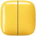 SQUARE PORCELAIN WALL DOUBLE ROCKER LIGHT SWITCH YELLOW - DYKE & DEAN