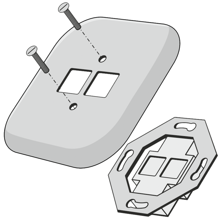 SQUARE PORCELAIN WALL SOCKET SALMON PC/USB - DYKE & DEAN