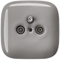 SQUARE PORCELAIN WALL SOCKET TV ANTENNA CAPPUCCINO - DYKE & DEAN