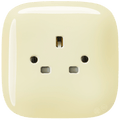 SQUARE PORCELAIN WALL SOCKET UK VANILLA - DYKE & DEAN