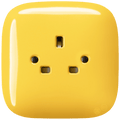 SQUARE PORCELAIN WALL SOCKET UK YELLOW - DYKE & DEAN