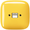 SQUARE PORCELAIN WALL USB CHARGER YELLOW - DYKE & DEAN