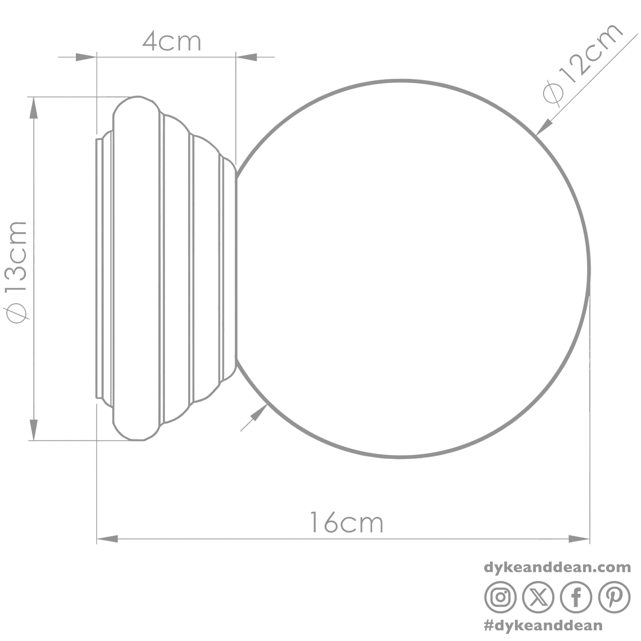 STONE CERAMIC SCONCE WATERPROOF OPAL GLOBE WALL LIGHT - DYKE & DEAN