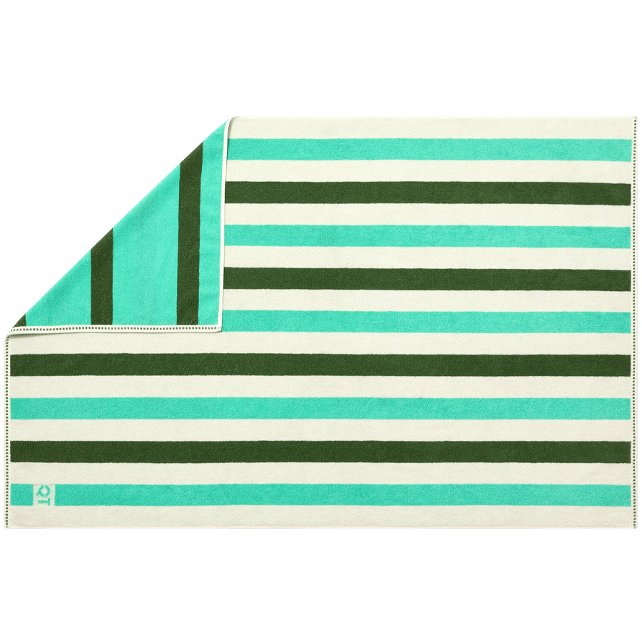 STRIPE BATH SHEET TOWEL PINE - DYKE & DEAN