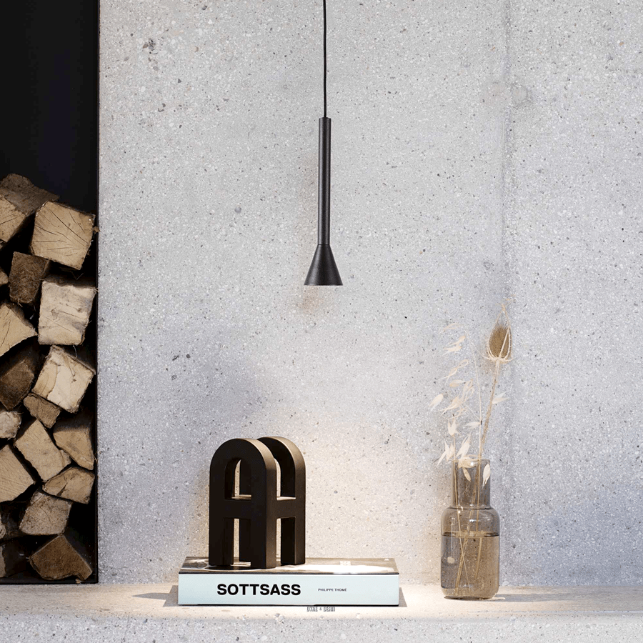 TAPERED TUBE PENDANT MATT BLACK - DYKE & DEAN