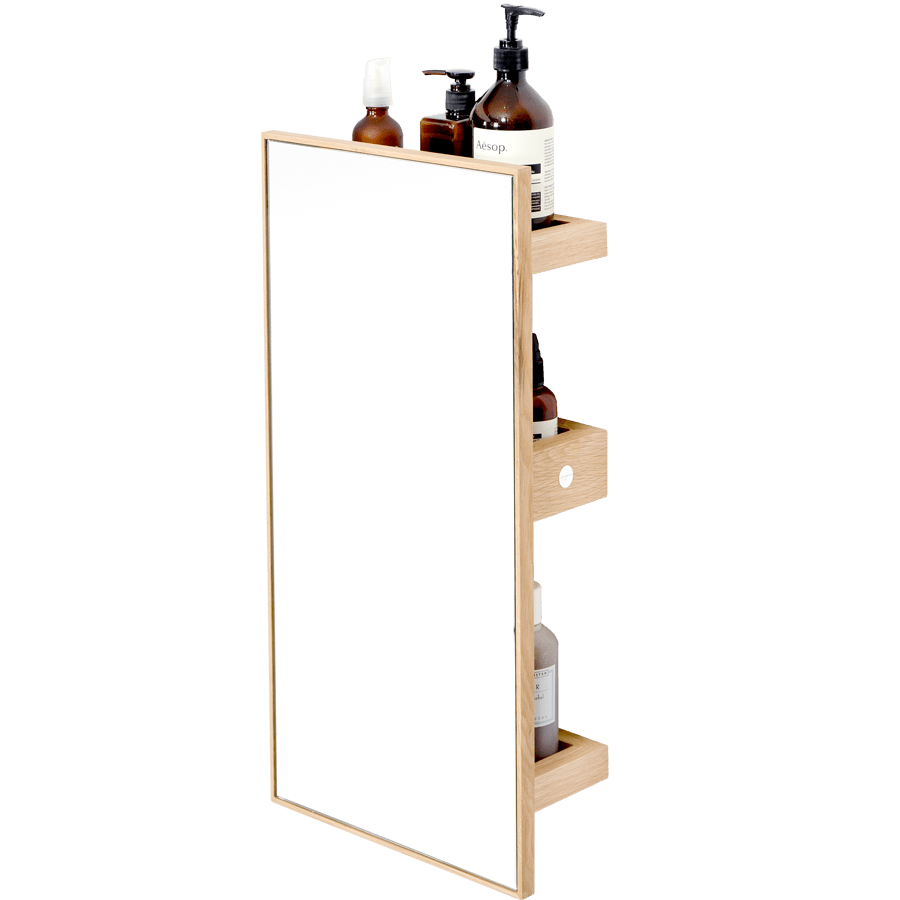 THREE TRAY MIRROR SLIMLINE NATURAL OAK - DYKE & DEAN