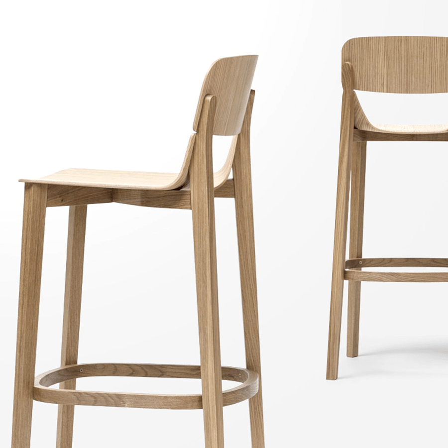 TON LEAF STOOL WITH BACKREST LOW - DYKE & DEAN