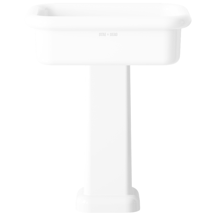 TRUE LITE CERAMIC COUNTERTOP WIDE SINK WHITE PEDESTAL - DYKE & DEAN