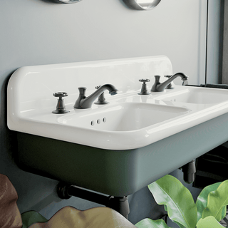 TRUE LITE CERAMIC MOUNTED DOUBLE SINK WHITE - DYKE & DEAN