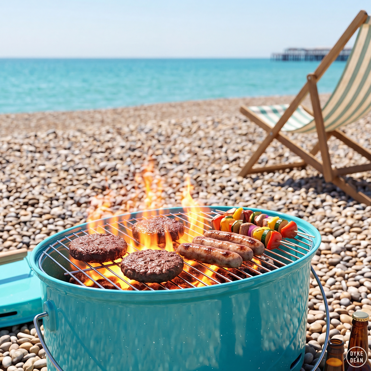 TURQUOISE ENAMEL BARBEQUE - DYKE & DEAN