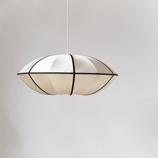 UFO SATIN OFF WHITE LAMPSHADE PENDANT LIGHT - DYKE & DEAN