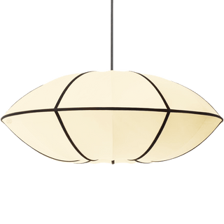 UFO SATIN OFF WHITE LAMPSHADE PENDANT LIGHT - DYKE & DEAN