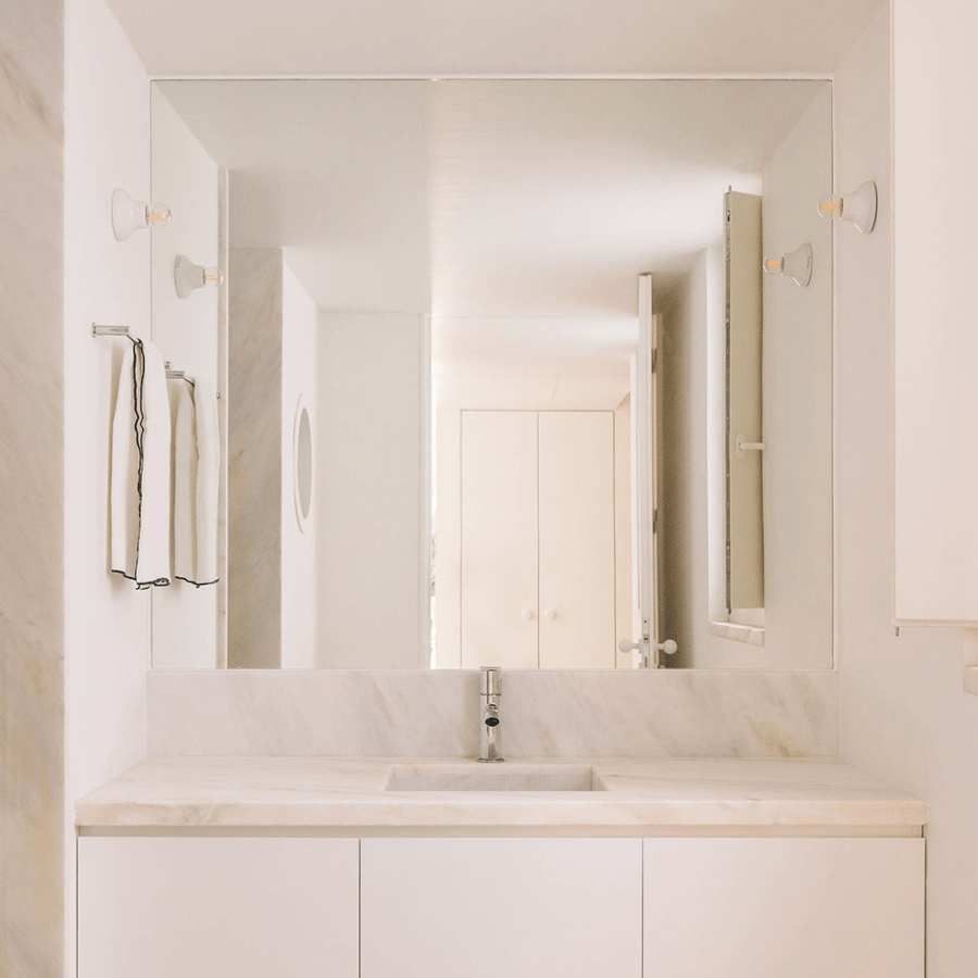 WHITE CERAMIC WALL & CEILING LAMP - DYKE & DEAN