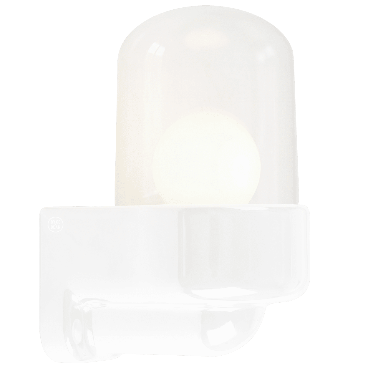 WHITE CLEAR PORCELAIN WATERPROOF SAUNA WALL LIGHT - DYKE & DEAN