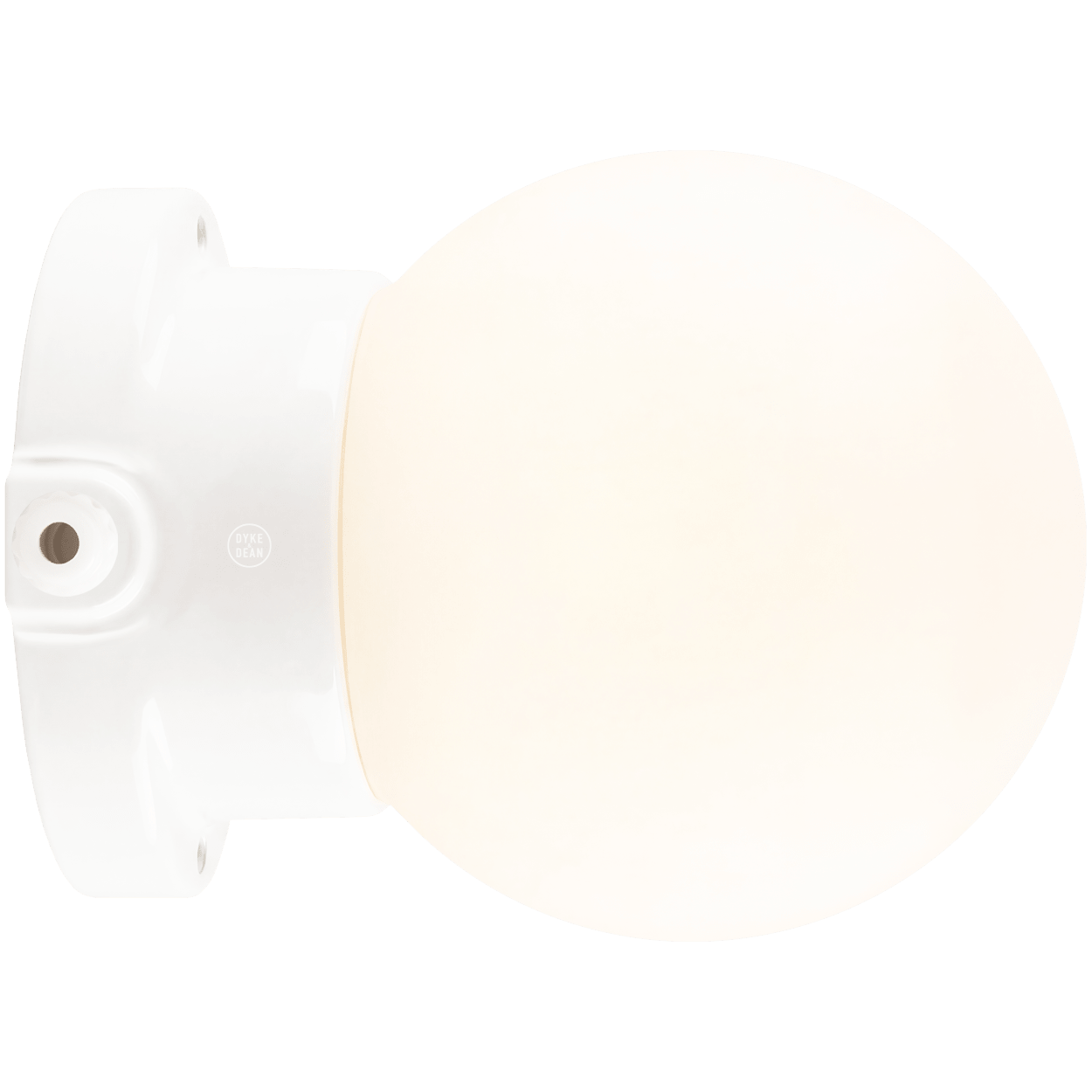 WHITE PORCELAIN GLOBE WATERPROOF WALL LIGHT - DYKE & DEAN