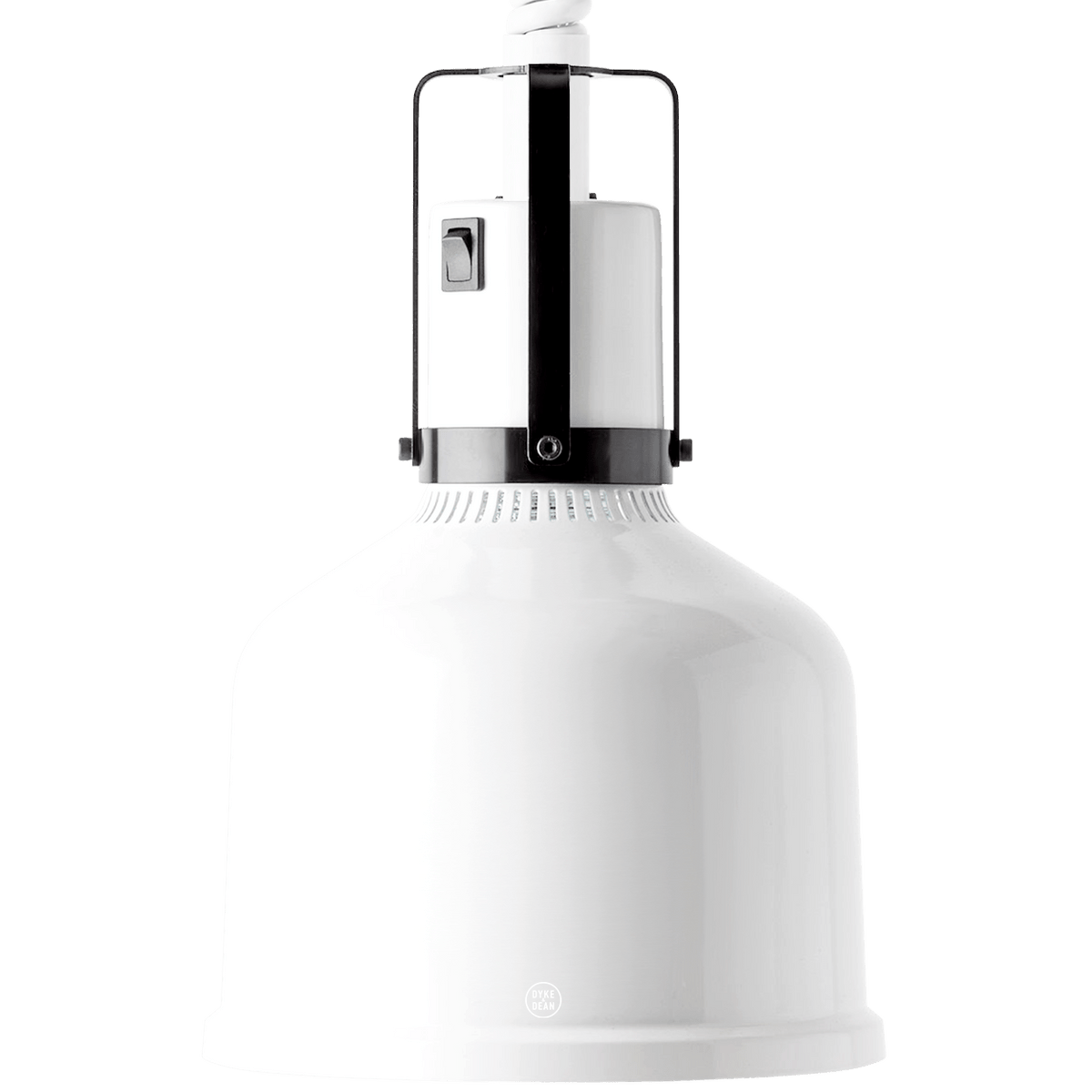 WHITE STAY HOT HEAT LAMP PENDANT FOCUS MO RETRACTABLE CORD - DYKE & DEAN