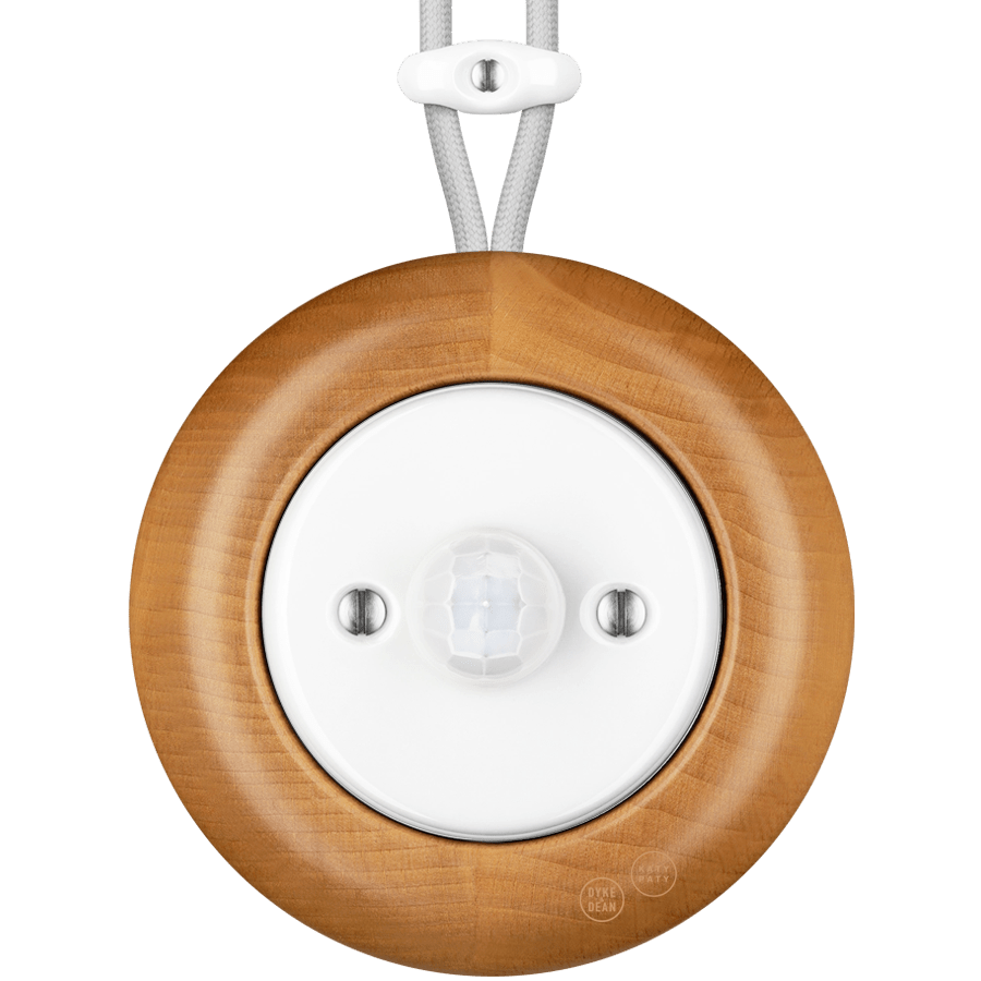WOODEN PORCELAIN SURFACE MOUNTED FAGUS SOCKET MOTION SENSOR - DYKE & DEAN