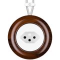 WOODEN PORCELAIN SURFACE MOUNTED NUC MAG SOCKET SWISS - DYKE & DEAN