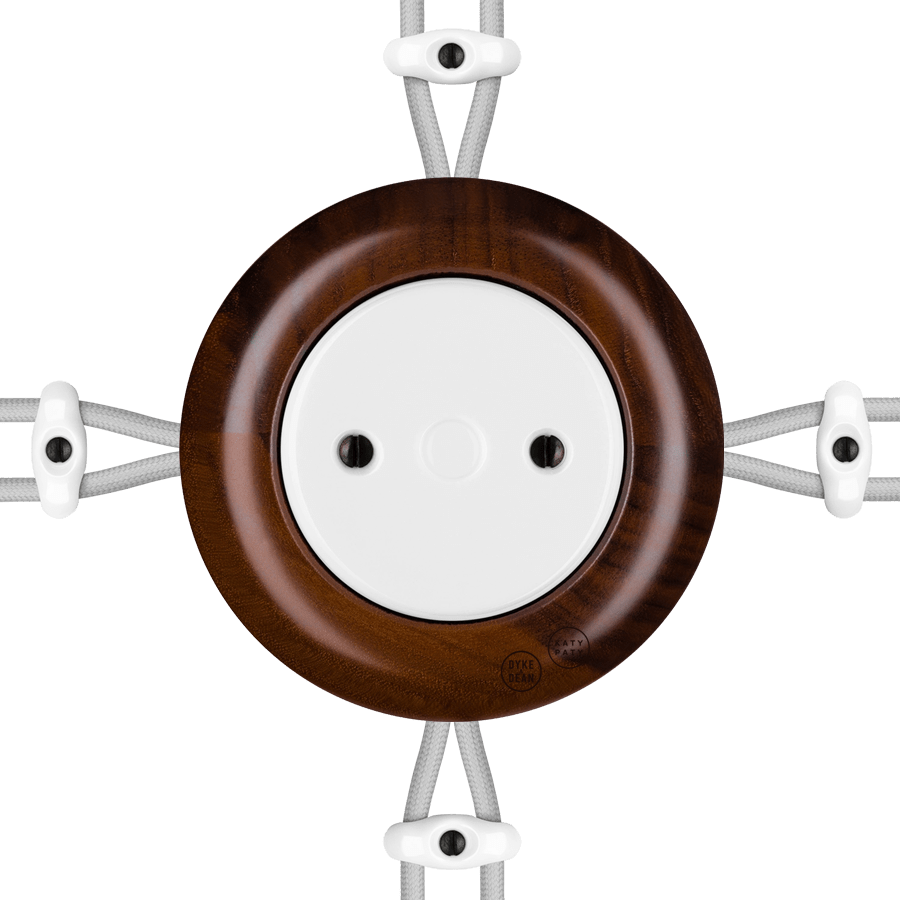 WOODEN PORCELAIN SURFACE MOUNTED NUCLEUS JUNCTION BOX - DYKE & DEAN